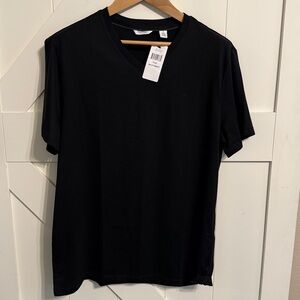 New Calvin Klein Men's Black V-Neck Short Sleeve Tee Size Large